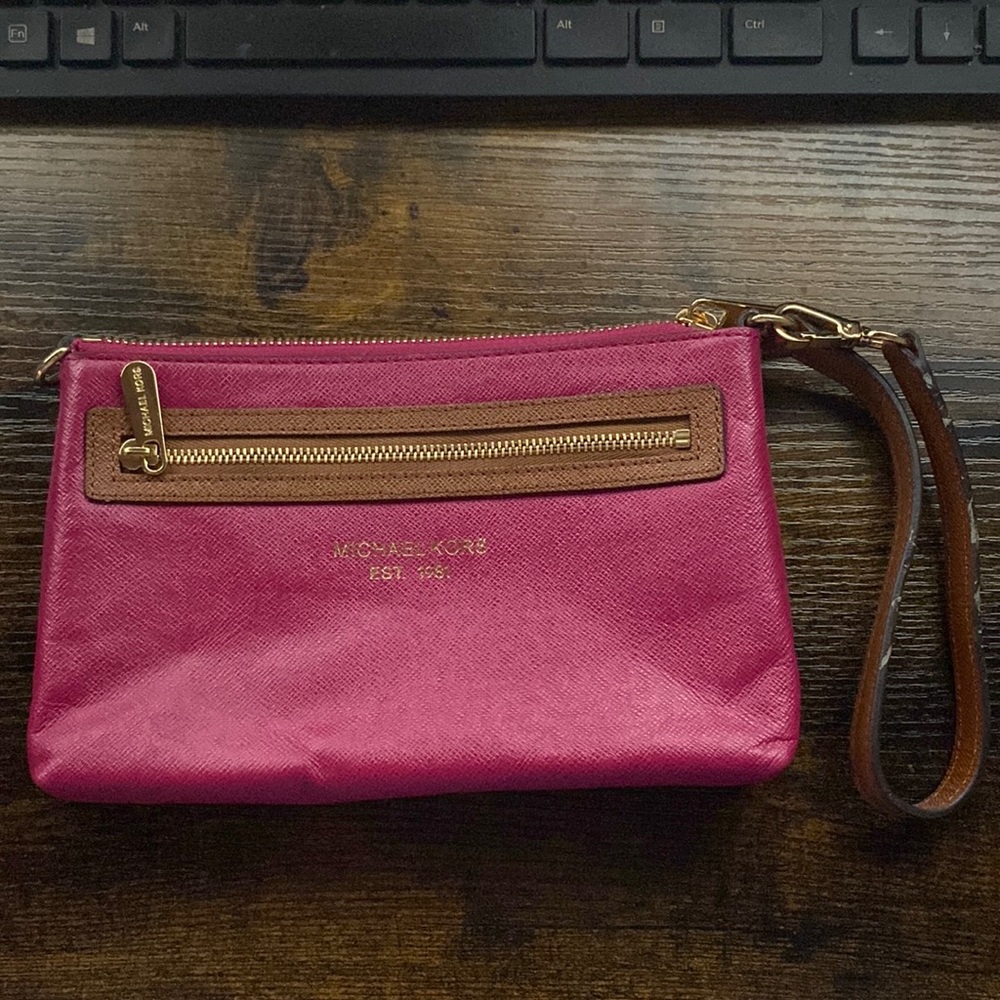 MK pink wristlet.
